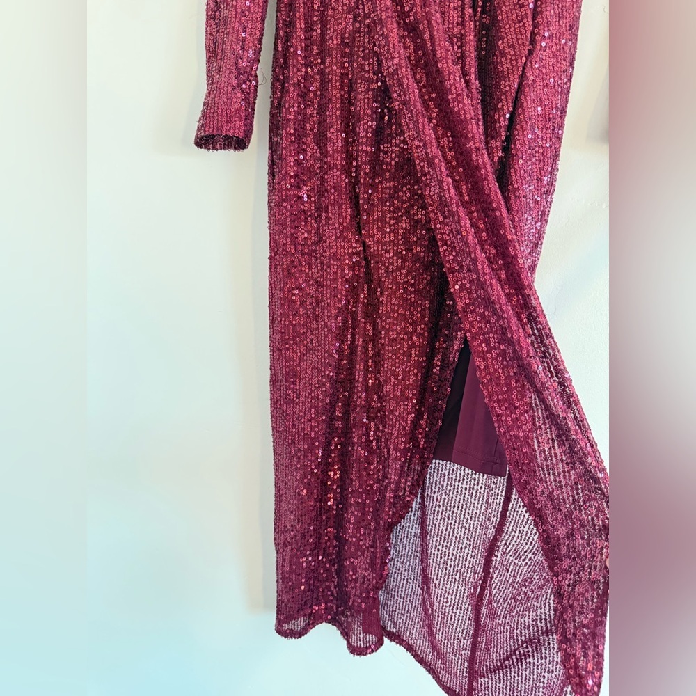Ivy City Goldie vine Glamorous Long Sleeve Red Sequin Dress size XS - Picture 8 of 11